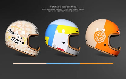 ORZ Retro Full Helmet Motorcycle Motorcycle Helmet Four Seasons Couple Street Bike Helmet Riding