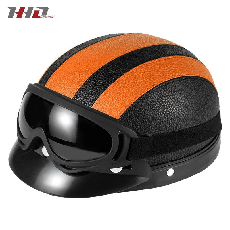 New style safety helmet motorcycle headgear all seasons universal for men and women, warm in autumn and winter,retro half helmet