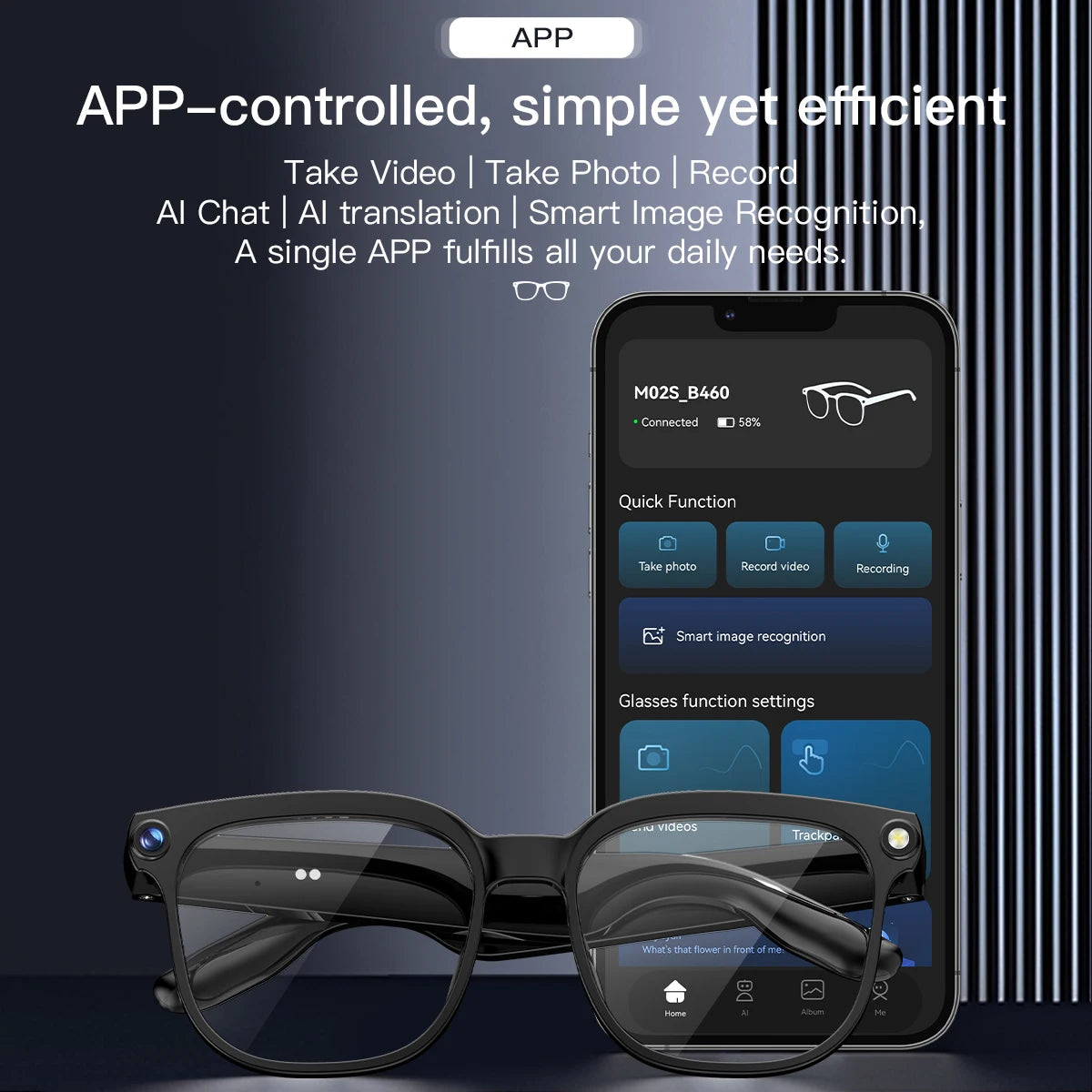 AI Smart Glasses 8MP Camera Video Recording ChatGPT Music Play Headphone Bluetooth Men Women Gifts Fashionable Glasses  2025