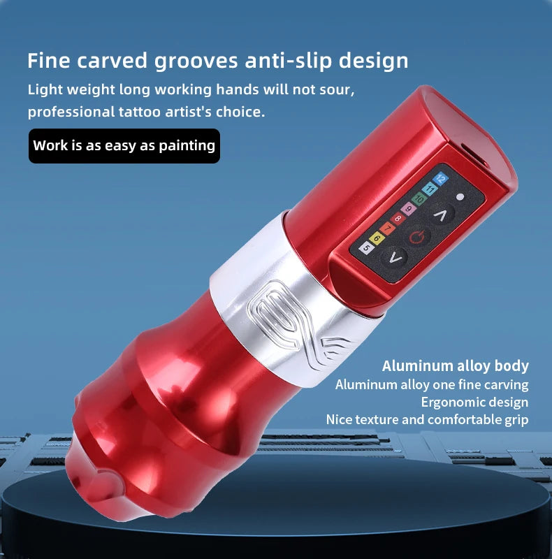 Wireless Cartridge Tattoo Machine Pen Rotary Wireless Battery Pen Portable Power Pack 1500mAh LED Digital Display Tattoo Gun