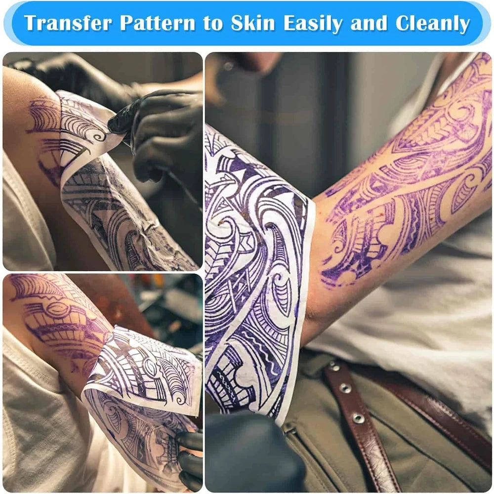 Professional Wireless Tattoo Kit 7 Stroke Tattoo Machine Sets EMALLA Cartridge Needles Transfer Paper Skins for Tattoo Beginners