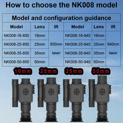 Megaorei NK008 940NM Laser IR Monocular Cross-Border Monocular Infrared Night Vision Telescope with Low Light Level & Battrery