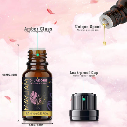 MAYJAM 10ml Fragrance Oil for Home Car Diffuser Coconut Vanilla La Vie Est Belle Angel Black Orchid CHANCE Freesia Essence Oil