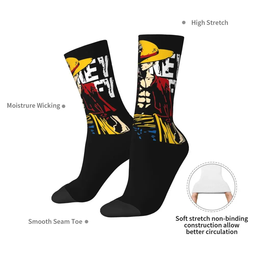 Fashion Men's Socks Harajuku Tony Tony Choppers Sock Luffys Zoros Trafalgar Law Anime Women's Socks Spring Summer Autumn Winter