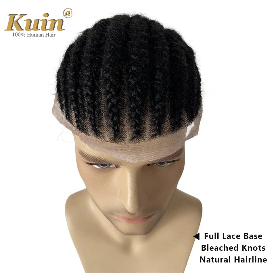Braiding Toupee For Men Cornrow Braid Full Lace Man WIg Human Hair Braids Male Hair Prosthesis Human Hair Replacement System