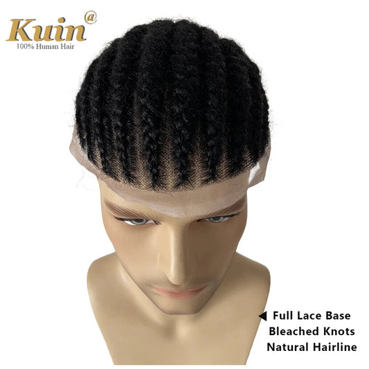 Braiding Toupee For Men Cornrow Braid Full Lace Man WIg Human Hair Braids Male Hair Prosthesis Human Hair Replacement System