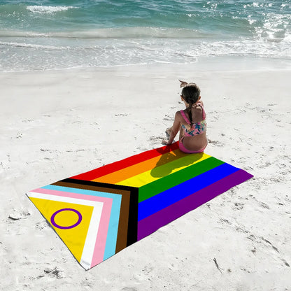 LGBT Gay Rainbow Pride Towel Quick Dry Absorbent Beach Towel for Sports, Fitness, Swimming and Outdoor Activities