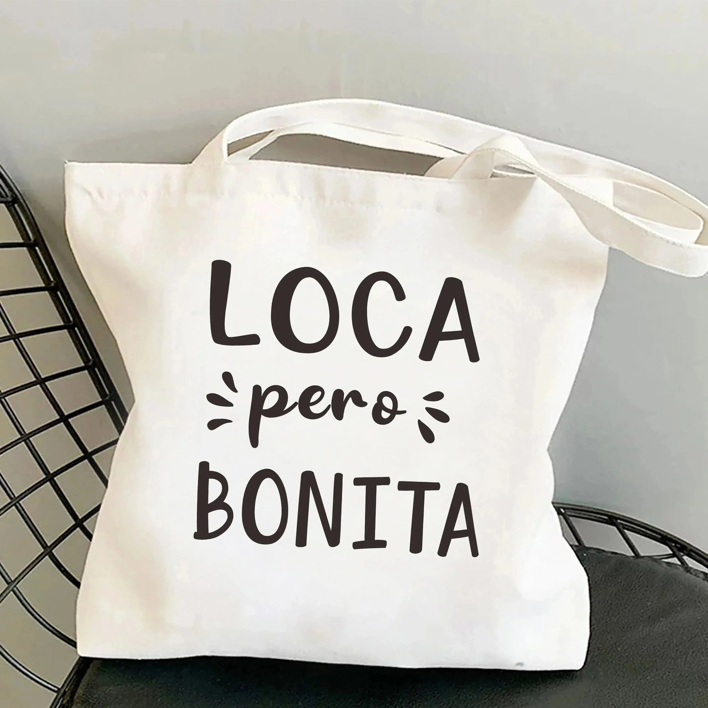 Spanish Women Shoulder Bag Graphic Harajuku Shopper Bags Large Capacity Canvas Tote Handbag No Zipper Eco Casual Girl Handbags