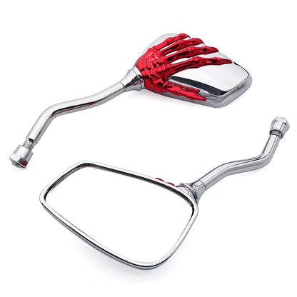 Universal Motorcycle Skull Hand Claw Rear-View Side Mirror Universal Fit Mirror Bolt For Street Sport Bike Chopper Cruiser