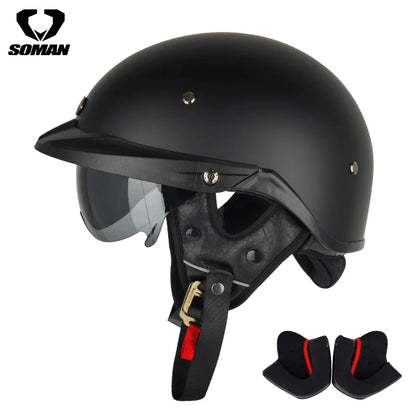 Summer Motorcycle Helmet S-XXXL Cascos Para Moto Retro Half Face Motorbike Riding Anti-UV Len Cool Style Chopper for Men Use