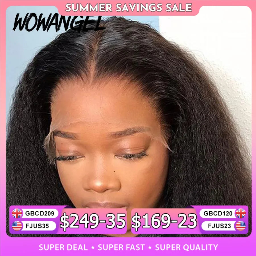 SKINLIKE Real HD Lace Front Wigs Kinky Straight 250% 13x4 Full Frontal Wigs Human Hair Wigs Peruvian Yaki Straight Melt Skins