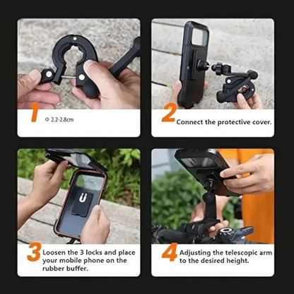 Universal 360° Swivel Adjustable Motorcycle Cellphone Holder Bicycle GPS Waterproof Motorcycle Bike Mobile Phone Holder Support
