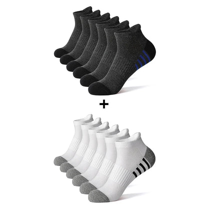 AOTOLK 6/12 Pairs Cotton Man and Women Socks Sports Solid Color Male's Short Sock Cycling Breathable Ankle Summer Running Socks