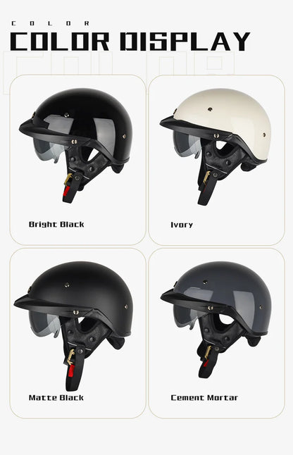 Summer Motorcycle Helmet S-XXXL Cascos Para Moto Retro Half Face Motorbike Riding Anti-UV Len Cool Style Chopper for Men Use