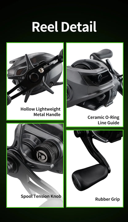 Huidiao TRAILSEEKER D1 Ultralight DC Baitcasting Reel 155g BFS Baitcaster 7.2:1 Zero Backlash 5+1BB for Bass Finesse Fishing