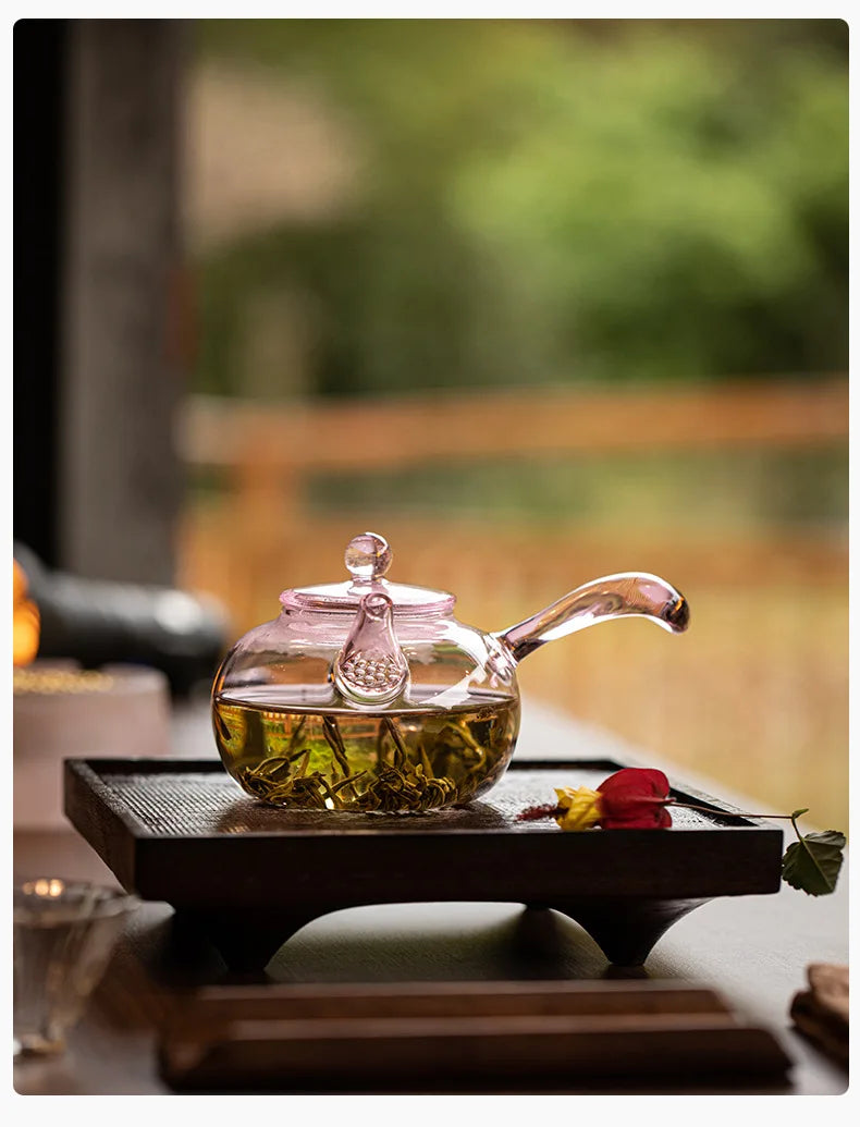 High Borosilicate Glass Teapot Thickened High Temperature Resistance Side-handle Pot Small Household Anti-scald Green Tea Teapot