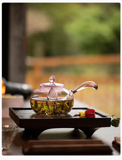 High Borosilicate Glass Teapot Thickened High Temperature Resistance Side-handle Pot Small Household Anti-scald Green Tea Teapot