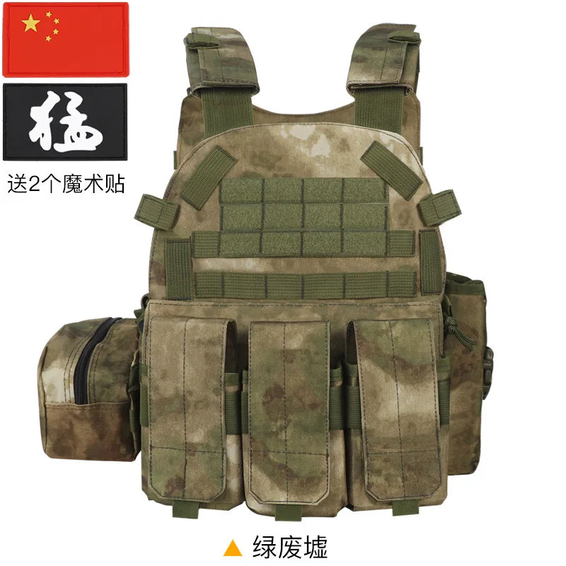 Nylon Tactical Vest Body Armor Hunting Carrier Airsoft Accessories CS Combat MOLLE Camo Military Army Vest for Outdoor Hunting