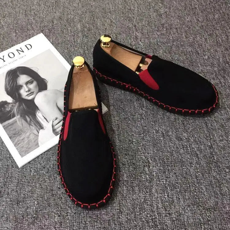 Old Beijing Cloth Shoes Embroidery Flower Social Guy Male Moccasin-Gommino Student Casual Shoes Fashion National Chinese Style