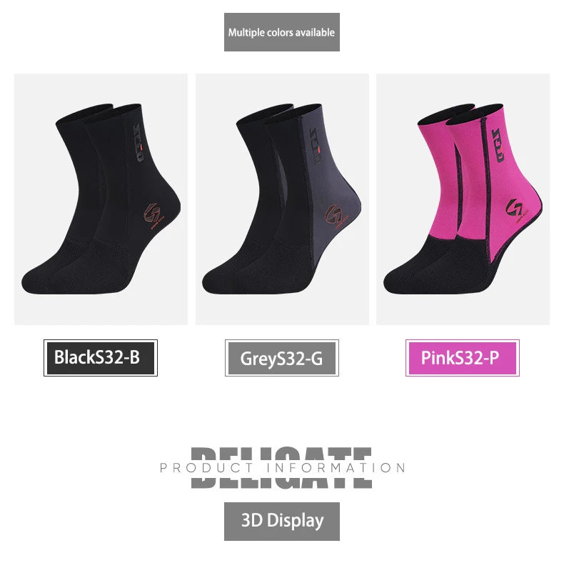 5mm/3mm/1.5mm Neoprene Diving Socks Anti Slip Beach Wetsuit Surfing Boots Water Socks Sand Proof Warm Blind Seam Diving Socks