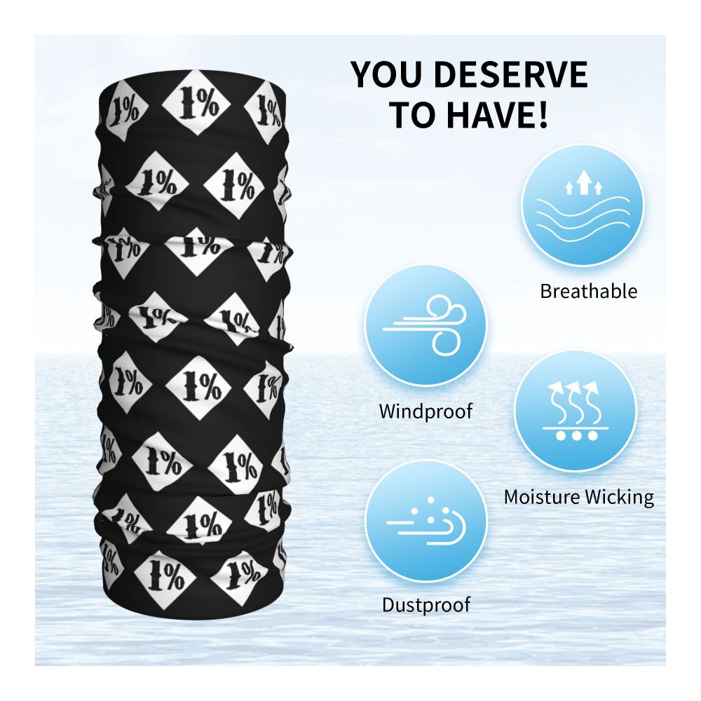 Custom 1 Percenter Essential Sons Bandana Neck Gaiter for Ski Camping Men Women Wrap Scarf TV Show Anarchy Headband Warmer