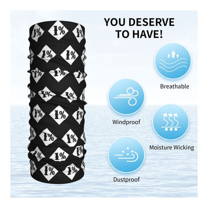 Custom 1 Percenter Essential Sons Bandana Neck Gaiter for Ski Camping Men Women Wrap Scarf TV Show Anarchy Headband Warmer
