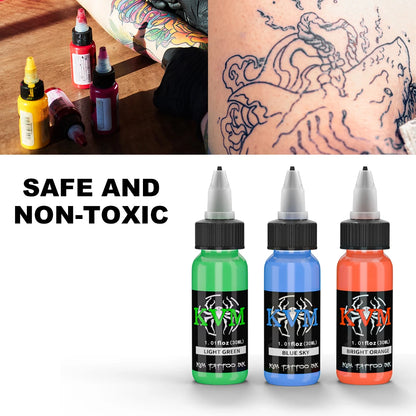 KVM 1oz (30ml) 7/14 Colors Professional Tattoo ink for Body Art Natural Plant Micro Pigment Permanent Tattoo Ink For Body Paint