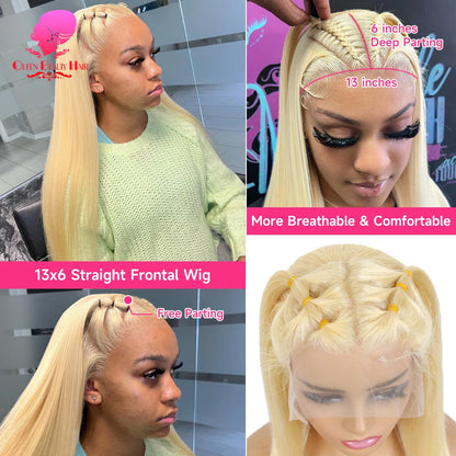 38 Inches 220 Density 360 Lace Frontal Wigs Straight Lace Frontal Wig 13x4 13x6 Blonde 613 Lace Front Human Hair Wigs For Women