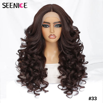 24Inch Latisha Synthetic Lace Front Wigs For Women Curly Afro Lace Wigs Black Blonde Orange 13X4.5X1 Cosplay Hair Daily Use
