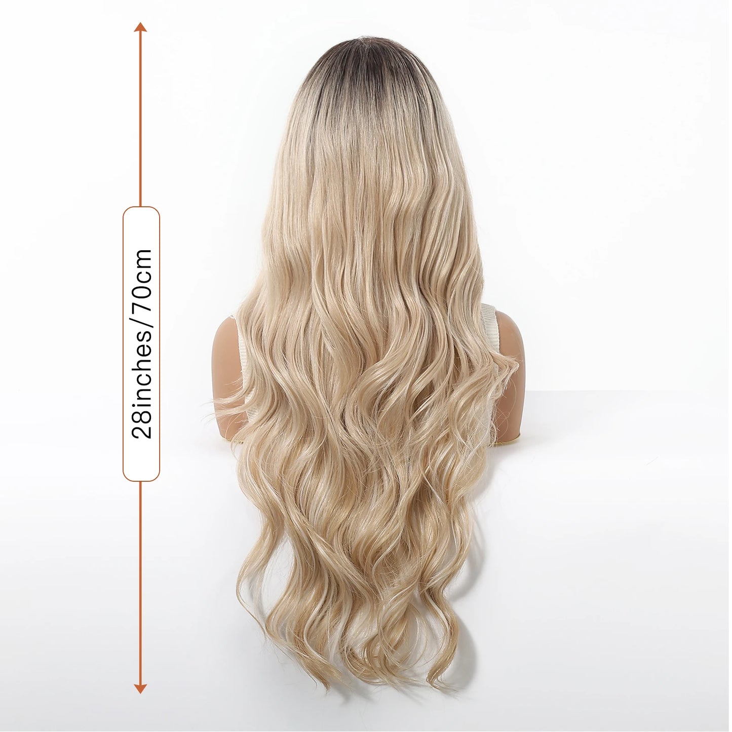 EASIHAIR Long Wavy HD Lace Front Synthetic Wigs for Women Natural Wave Blonde Wigs With Dark Roots 13*6 Lace Wigs Heat Resistant