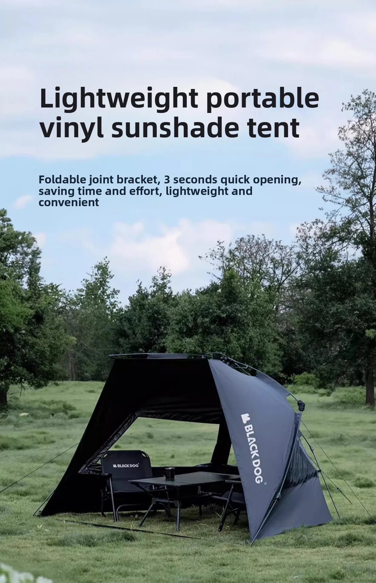 Naturehike BLACKDOG Camping Automatic Tent Waterproof Sun Shelter Beach for 2-3 People Outdoor Travel Picnic 150D Dome Tent New