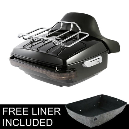 Motorcycle King Trunk Pad Top Rack LED Brake Light For Harley Touring Road Glide 2014-2025