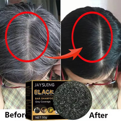 Magic White Hair to Black Shampoo Dye Soap Natural Color Soap Restore Gray Beard Cover Gray Hair Dye Hair Fixing Shampoo