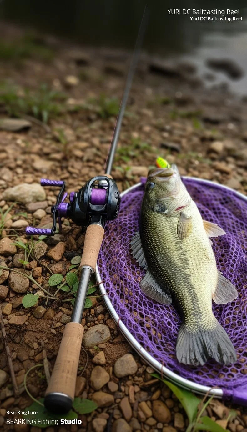 BEARKING YURI-DC Baitcasting Reel 5+1BB 7.1:1 158g Carbon Frame G1 Aluminum Gear Intelligent DC Brake Felt Drag Washer