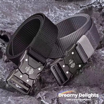 Genuine Tactical Belt Black Quick Release Outdoor Men's Belt Buckle Quick Release Elastic Belt Sport Nylon Braided Belts for Men