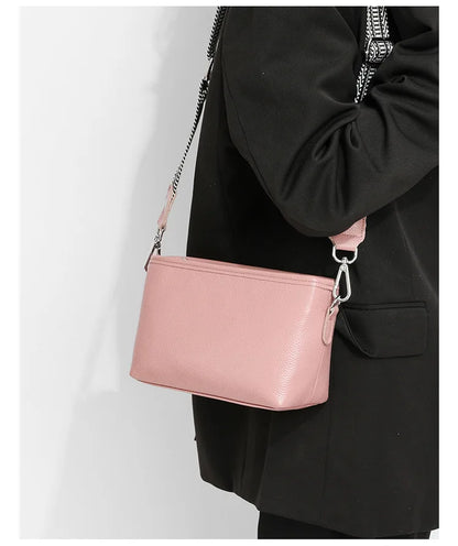 100% Genuine Leather Shoulder Bag for Women Solid Purse Luxury Cowhide Crossbody Bags Female Fashion Handbag Hobos Tote Bag
