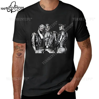 D LGBT GAY SCHWUL TOM OF FINLAND Casual pride cotton t shirt SAILOR MATROSE COPS KING Men Unisex tshirt Streetwear T-SHIRT