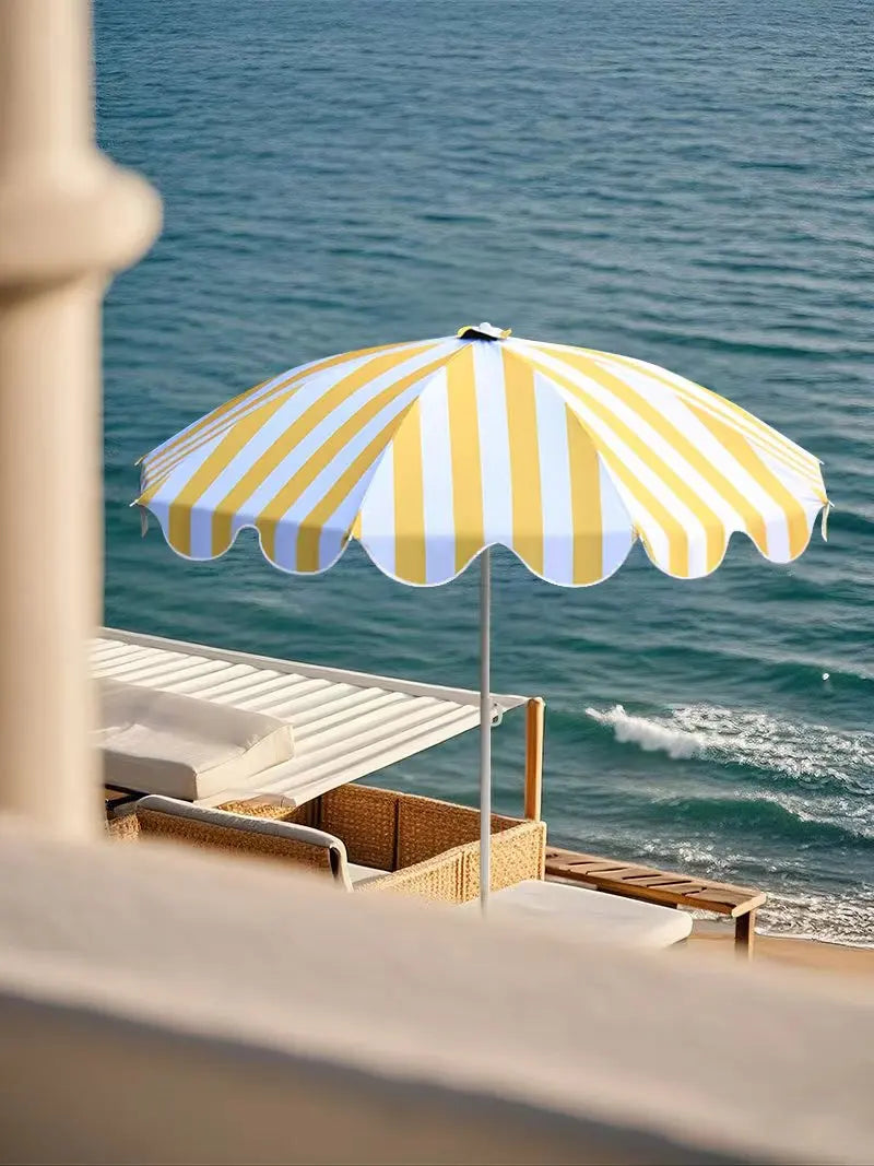 Portable Adjustable Height UPF50+ UV Protection Sunshade Umbrella for Courtyard Garden Patio Beach Scenes (Base Not Included)