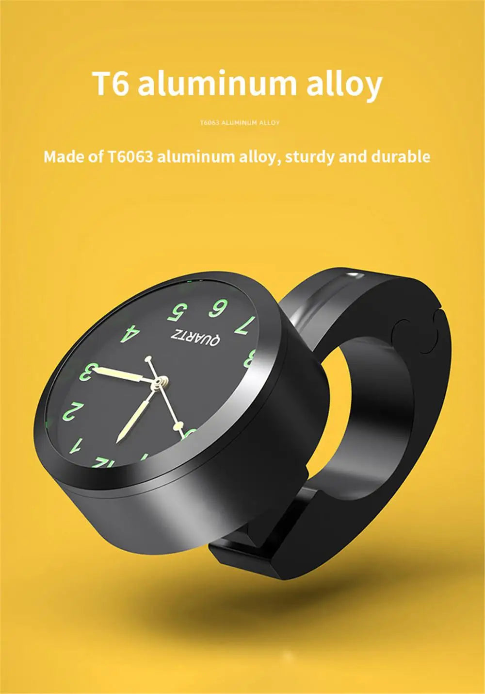 Universal Waterproof Chrome Motorcycle Bike Handlebar Mount Night Vision  Buckle Mount Quartz Watch For Motobike Bicycle