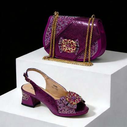 Venus Chan 2026 Elegant Women's Rhinestone Peep Toe High Heels Sandals - Italian Design with Matching Bags in Brown Color
