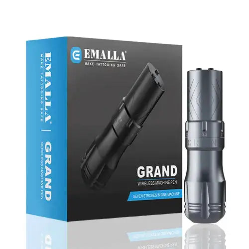 EMALLA GRAND Wireless Tattoo Pen Machine Adjustable 7 Strokes Brushless Motor 1800mAh Tattoo Permanent Makeup Pen Machine Supply