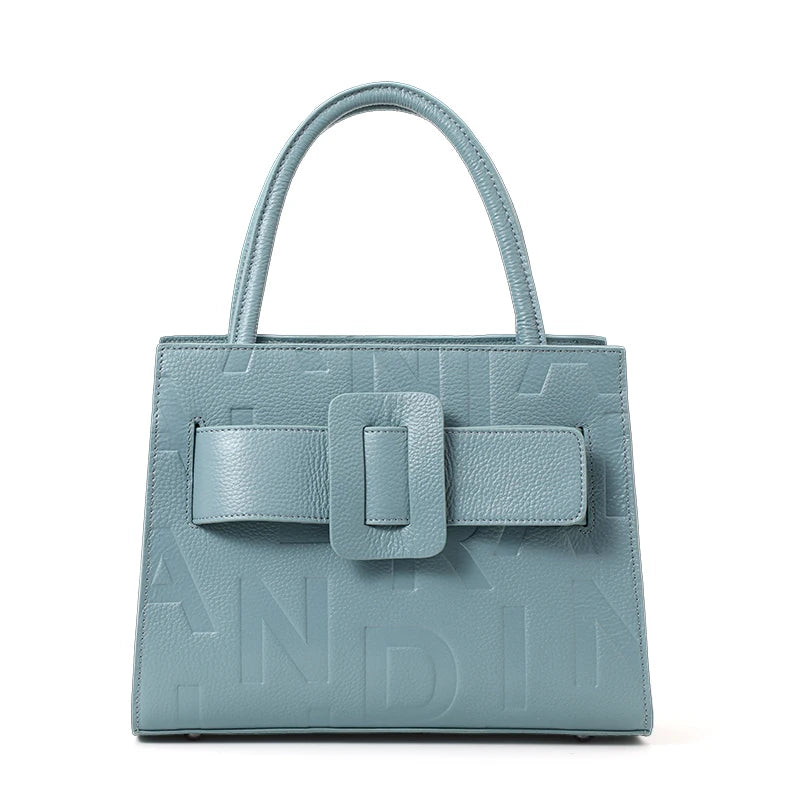 Genuine Leather Letter Bag for Women, Handbag and Crossbody Bag, 2025 New Trendy Women's Bag, Elegant and High-End Motorcycle Bag