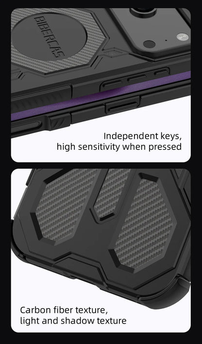Military Armor Phone Case For iPhone 17 16 15 14 13 Pro Max 17Air 16E Magnetic Wireless Charging Anti-Drop Protective Cover