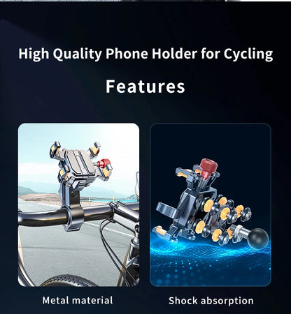 New Universal Motorcycle Phone Holder High-Quality Alloy Shock Absorption Motos Navigation Mount Motorcycle Accessories