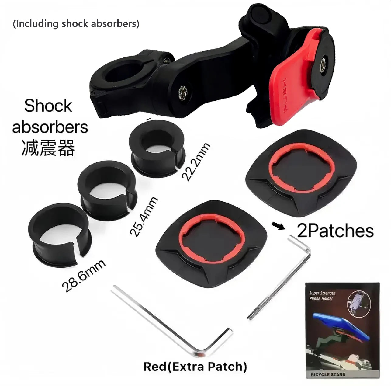 Standes Motorcycle Bike Phone Holder 360° Rotatable Detachable Mount for Delivery Navigation Self Lock Anti-shake Phone Holder