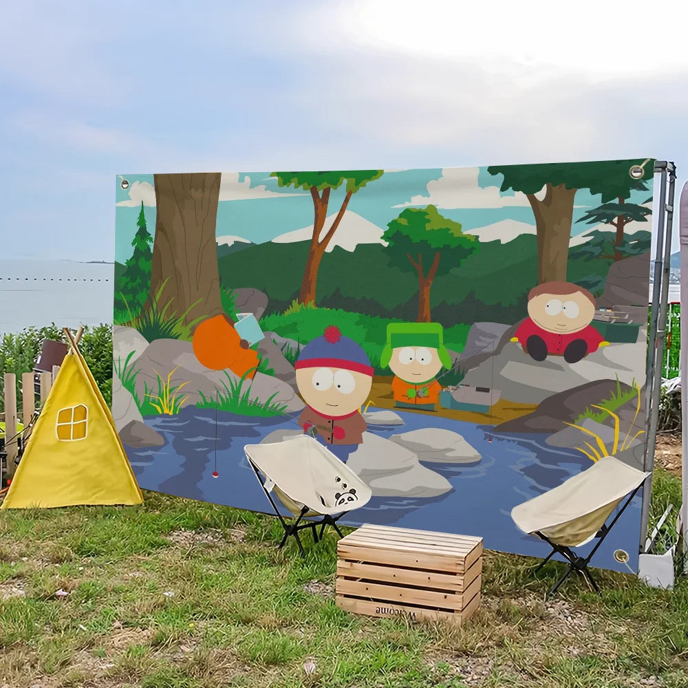 Cartoon S-South P-Park Cute Flag For Picnic Party Art Home Decoration Outdoor Camping Banner