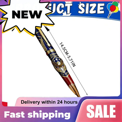 250th Anniversary Pen 1776-2026 Commemorative Patriotic Engraved Gel Pen for Patriot History Enthusiast Works Daily Use