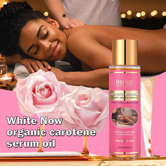 AILKE Organic Carotene Serum Brightening Body Oil, Smooth Skin, Moisturizing, With Vitamin E, Rose Essential Oil, 250ml/ 8.8 oz