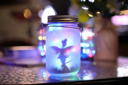 Portable Solar Lantern, Fairy Lights, Garden Ornament Outdoor Hanging Frosted TreeTable, Yard, Patio, Lawn, Glass Mason Jar Lamp
