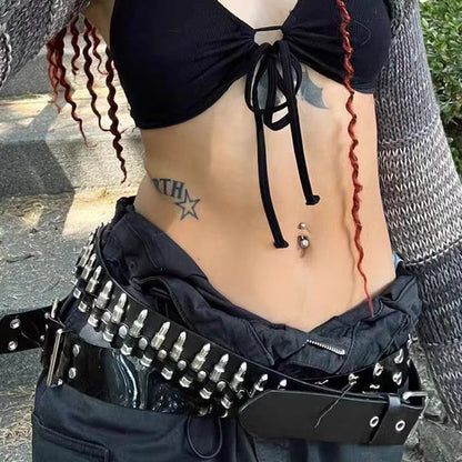 Fashion New Bullet Accessories Belt Metal Belt Men And Women Punk Hardware Jeans Belt Y2K Belt Designer Belt Women's Belt